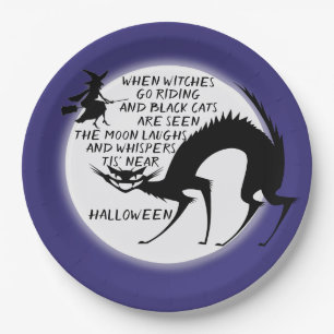 Witches and Black Cats Quote Paper Plate