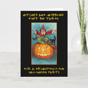 Witches and Gobblins Bloody Text Halloween Party Invitation
