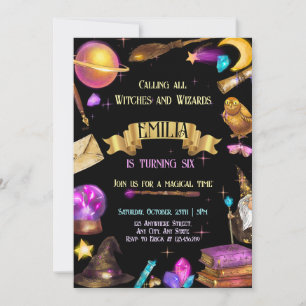 Witches and Wizards Birthday Magical Invitation