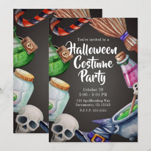 Witches Apothecary Halloween Costume Party Invitation