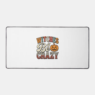 Witches Be Crazy Vintage Halloween Shirt Design_1 Desk Mat