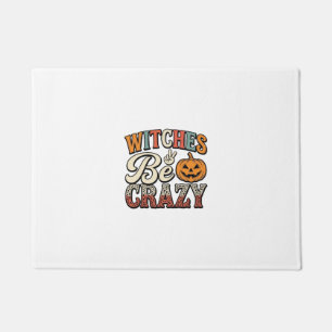 Witches Be Crazy Vintage Halloween Shirt Design_1 Doormat