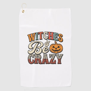 Witches Be Crazy Vintage Halloween Shirt Design_1 Golf Towel