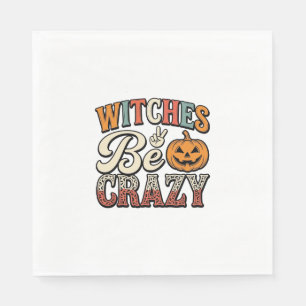 Witches Be Crazy Vintage Halloween Shirt Design_1 Napkin