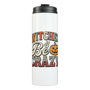 Witches Be Crazy Vintage Halloween Shirt Design_1 Thermal Tumbler