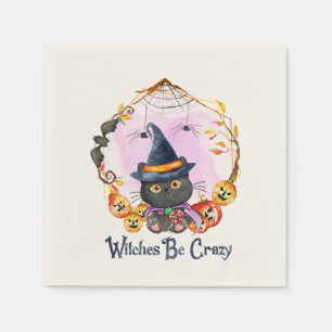 Witches Be Crazy – Witch Black Cat Napkin