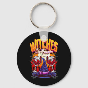 Witches be Sippin' Funny Halloween Party Witch Squ Key Ring