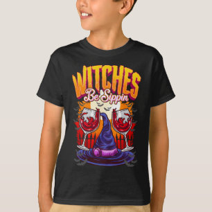 Witches be Sippin' Funny Halloween Party Witch Squ T-Shirt