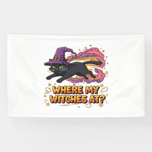 witches black cat Classic T-Shirt Banner