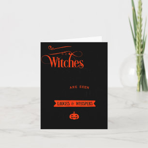 Witches, Black Cats, And Moon Halloween Card
