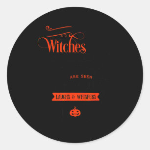 Witches, Black Cats, And Moon Halloween Classic Round Sticker