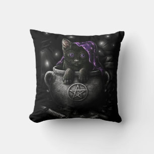 Witches Black Kitten Cushion