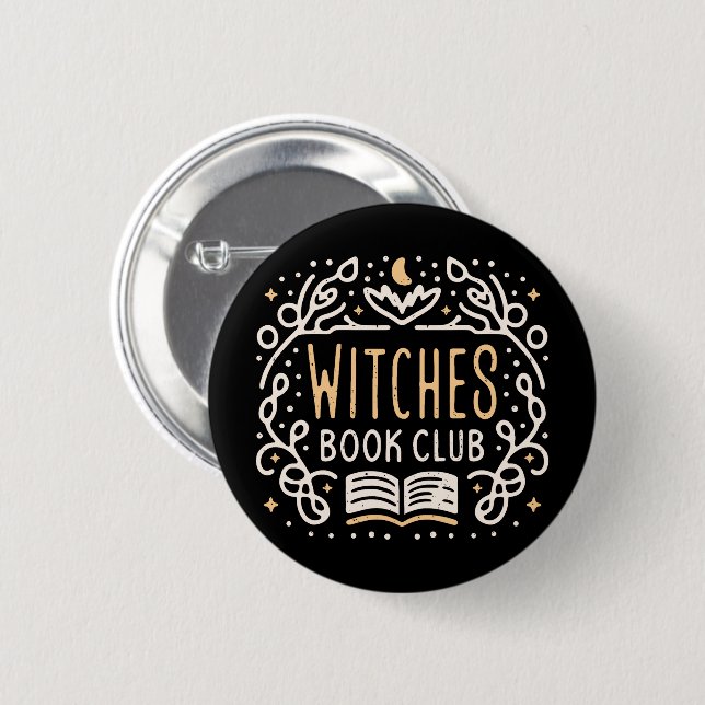 Witches book club 6 cm round badge (Front & Back)