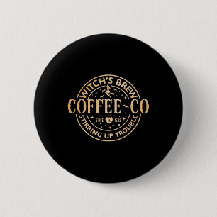 Witches Brew Coffee Co Halloween Witch Coffee Love 6 Cm Round Badge