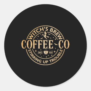 Witches Brew Coffee Co Halloween Witch Coffee Love Classic Round Sticker