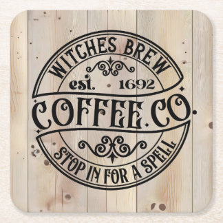 Witches Brew Coffee Co Square Paper Coaster