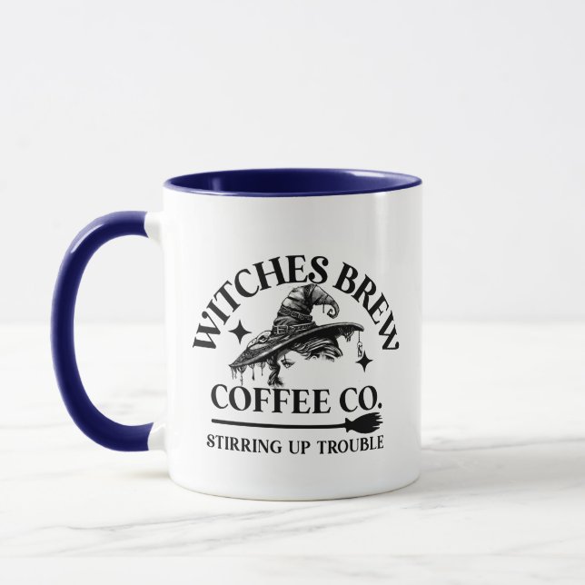 "Witches Brew" Halloween Coffee Mug - Funny (Left)