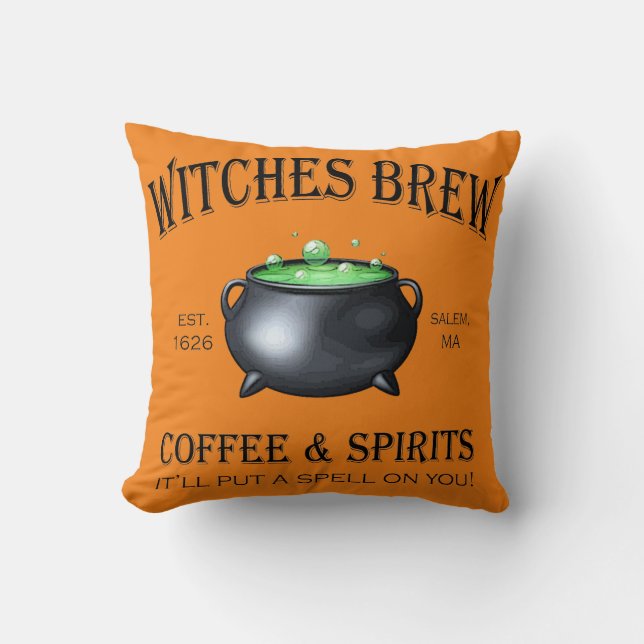 Witches Brew Halloween Cushion (Front)