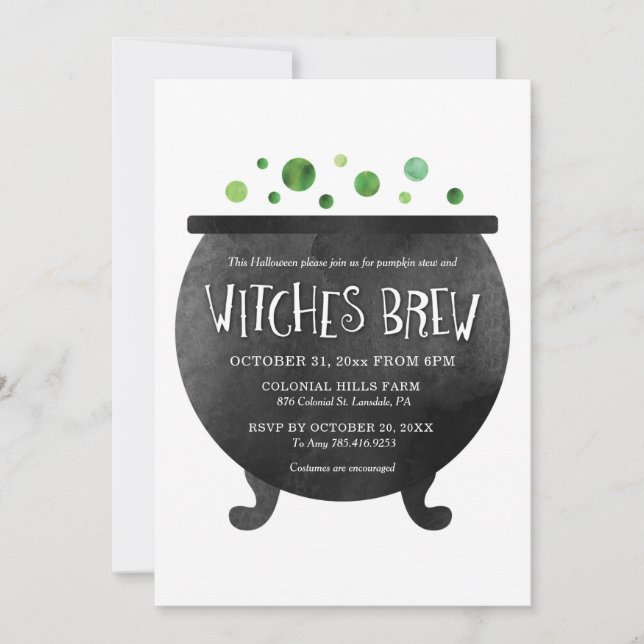 Witches Brew Halloween Party Invitation (Front)