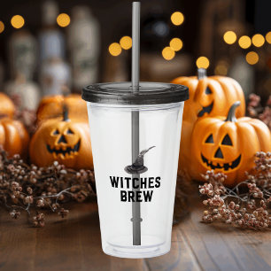 Witches Brew Happy Halloween Witches Hat Acrylic Tumbler