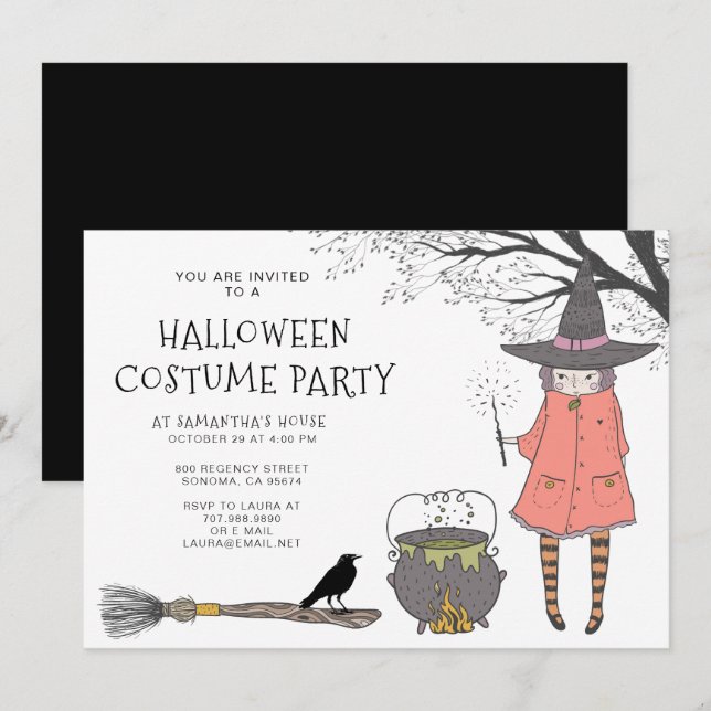 Witches Brew Kid's Halloween Party Invitation (Front/Back)