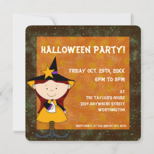 Witches Brew Kid's Halloween Party Invitation 4