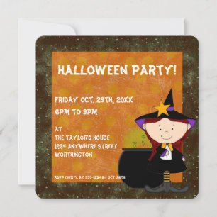 Witches Brew Kid's Halloween Party Invitation 5