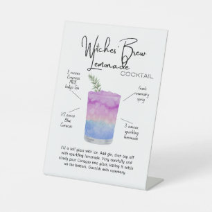 Witches’ Brew Lemonade Cocktail Pedestal Sign