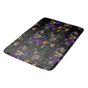 Witches Brew Tea and Cottagecore Pattern Bath Mat