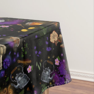 Witches Brew Tea and Cottagecore Pattern Tablecloth
