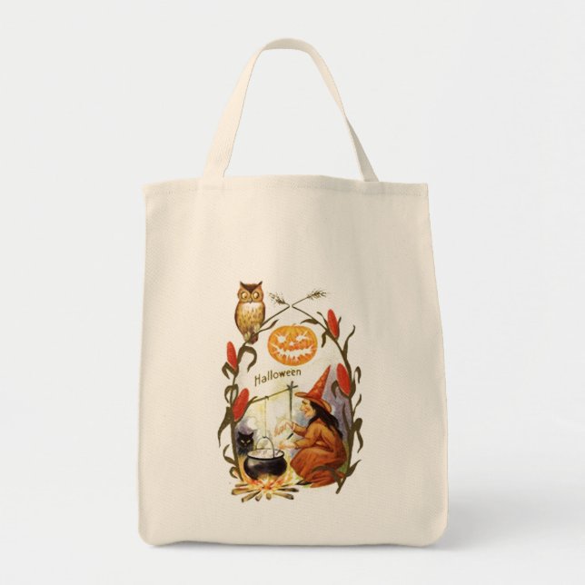 Witches Brew Vintage Halloween Tote Bag (Front)