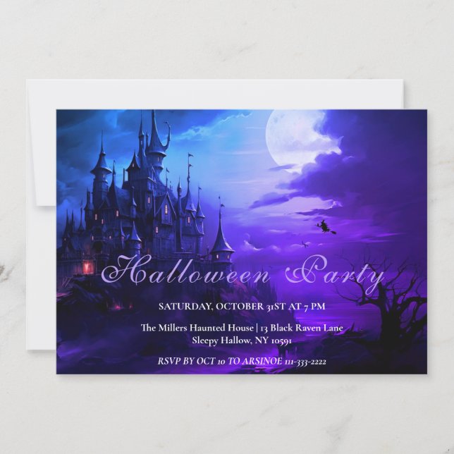 Witches Castle Halloween Party Invitation (Front)