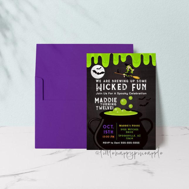 Witches Cauldron Halloween Birthday Invitation (Creator Uploaded)