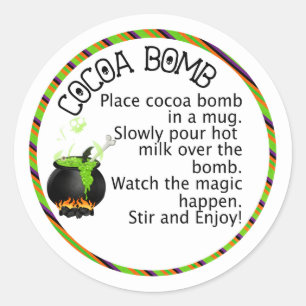 WITCHES CAULDRON HALLOWEEN Cocoa bomb labels