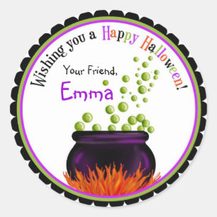 Witches Cauldron Halloween Stickers