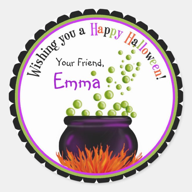 Witches Cauldron Halloween Stickers (Front)