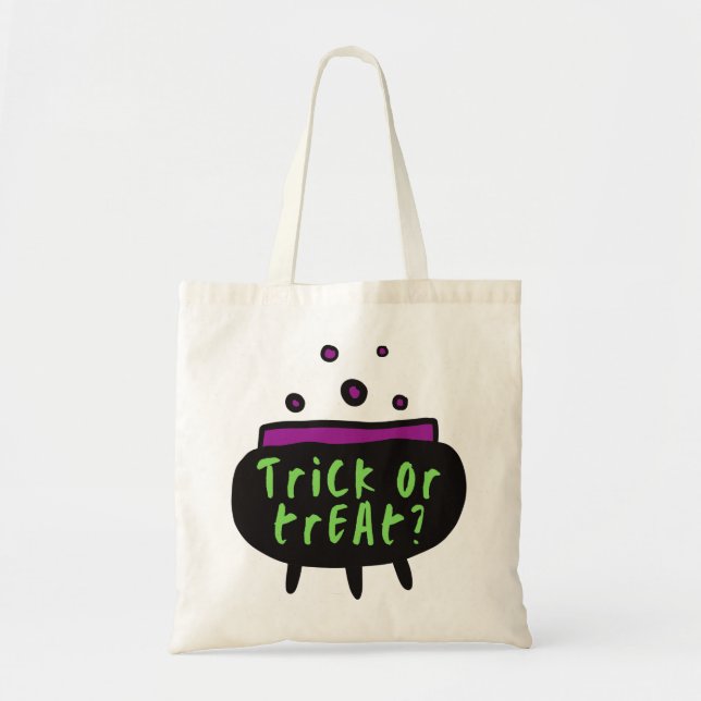 Witches Cauldron Halloween Trick Or Treat Tote Bag (Front)