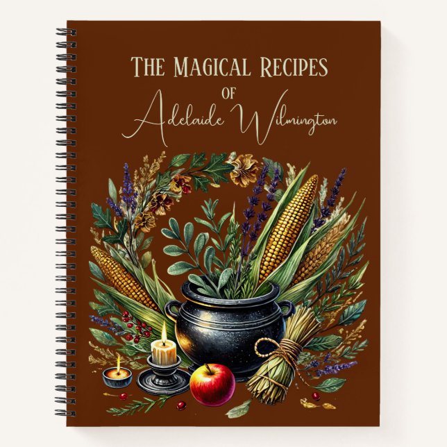 Witches' Cauldron Recipes Personalised Notebook (Front)