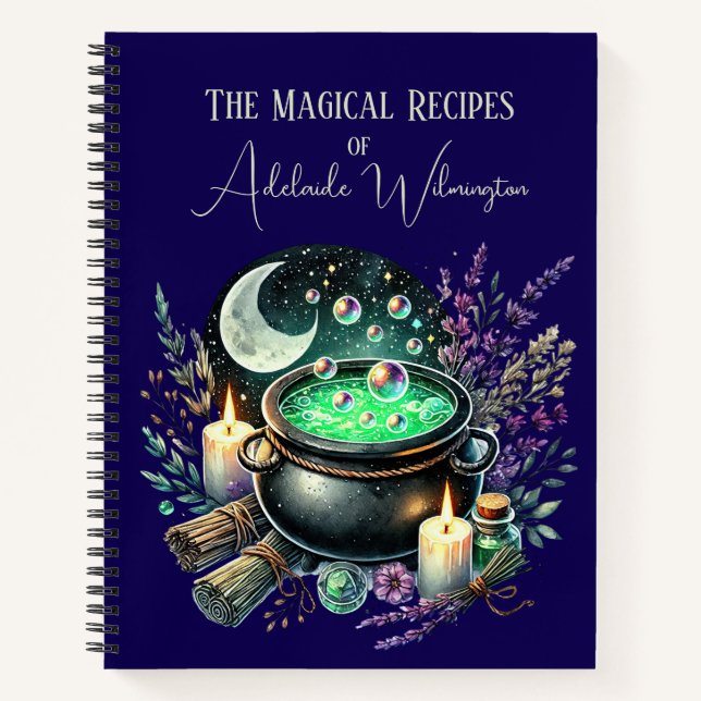 Witches' Cauldron Recipes Personalised Notebook (Front)