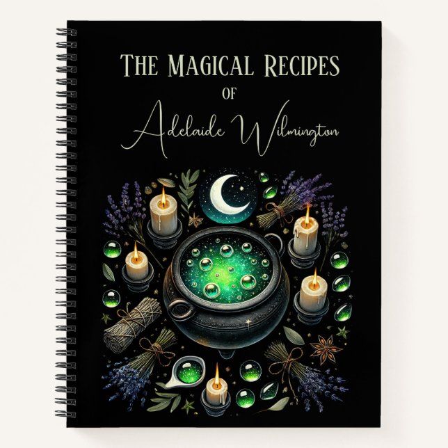 Witches' Cauldron Recipes Personalised Notebook (Front)