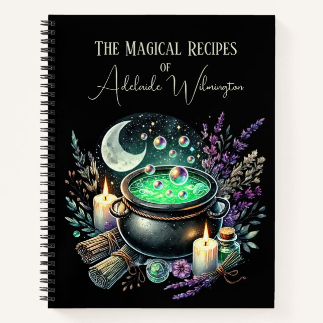 Witches' Cauldron Recipes Personalised Notebook (Front)