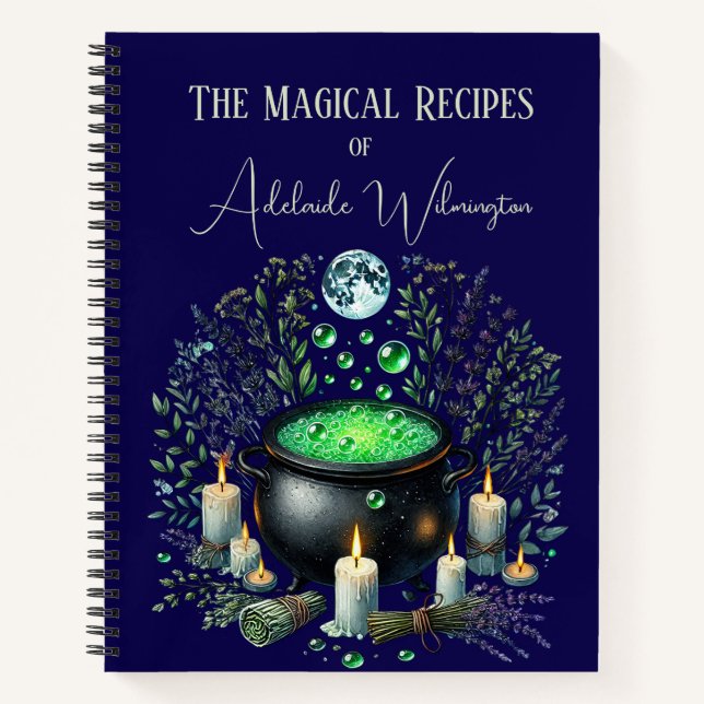 Witches' Cauldron Recipes Personalised Notebook (Front)