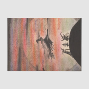 Witches Celebrate a Full Moon During Halloween Tissue Paper