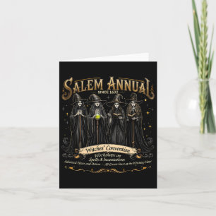 Witches Convention Halloween Vintage Girls Salem A Card