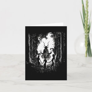 Witches Dancing With Baphomet Occult Witch Gothic Card