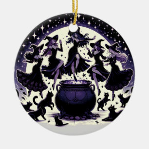 Witches Dans: Enchanted Forest Gathering Ceramic Tree Decoration