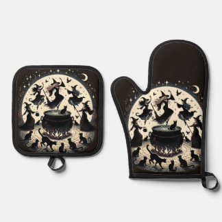 Witches Dans: Enchanted Forest Gathering Oven Mitt & Pot Holder Set
