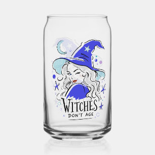 Witches Don't Age Cute Witch Shirt Can Glass