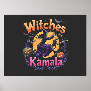 Witches For Kamala Childless Cat Lady Halloween Poster