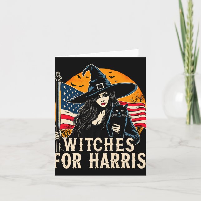 Witches For Kamala Harris Halloween Political Elec Card (Front)